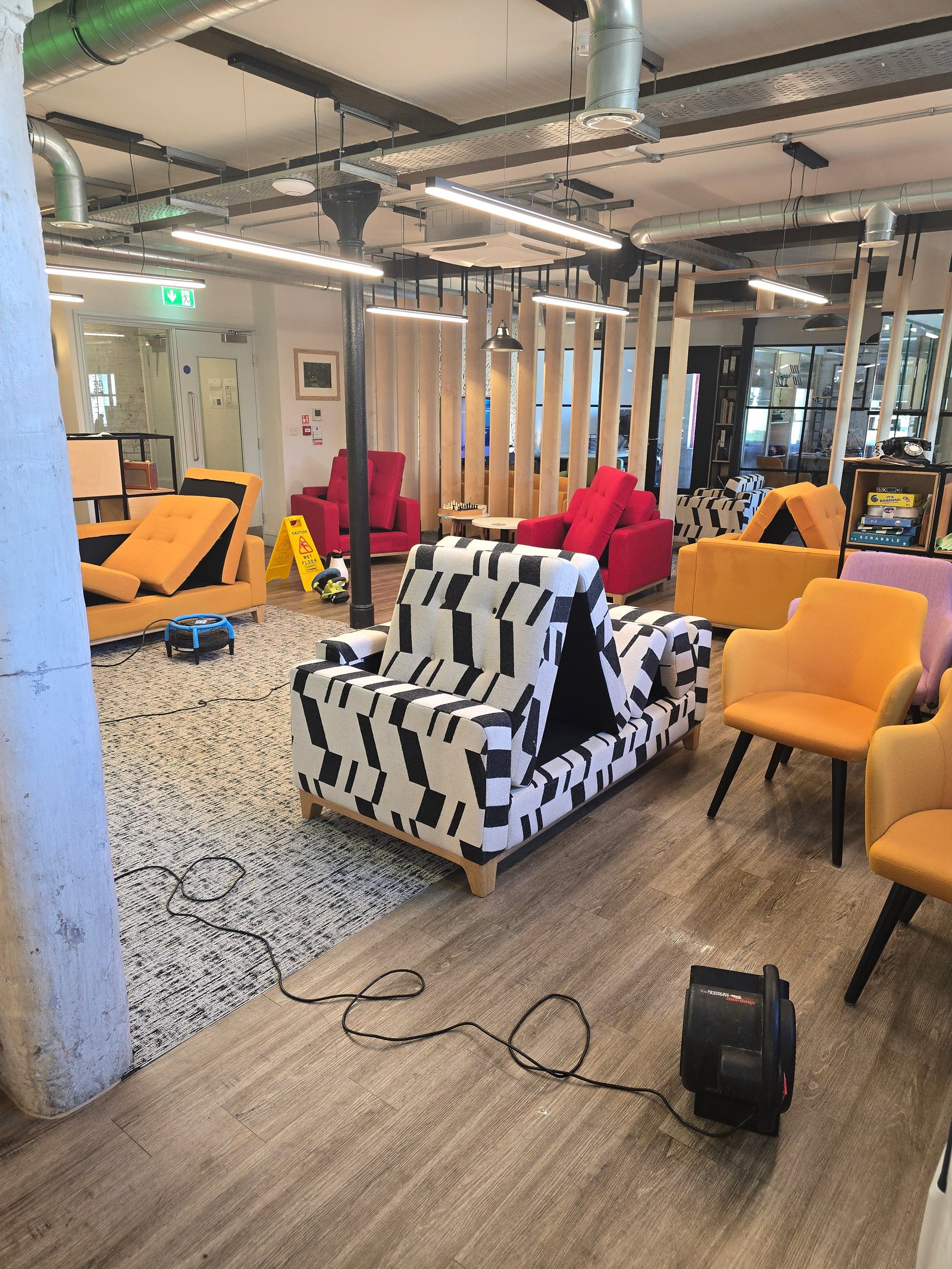 Commercial office carpet cleaning in Leeds — low moisture encapsulation system