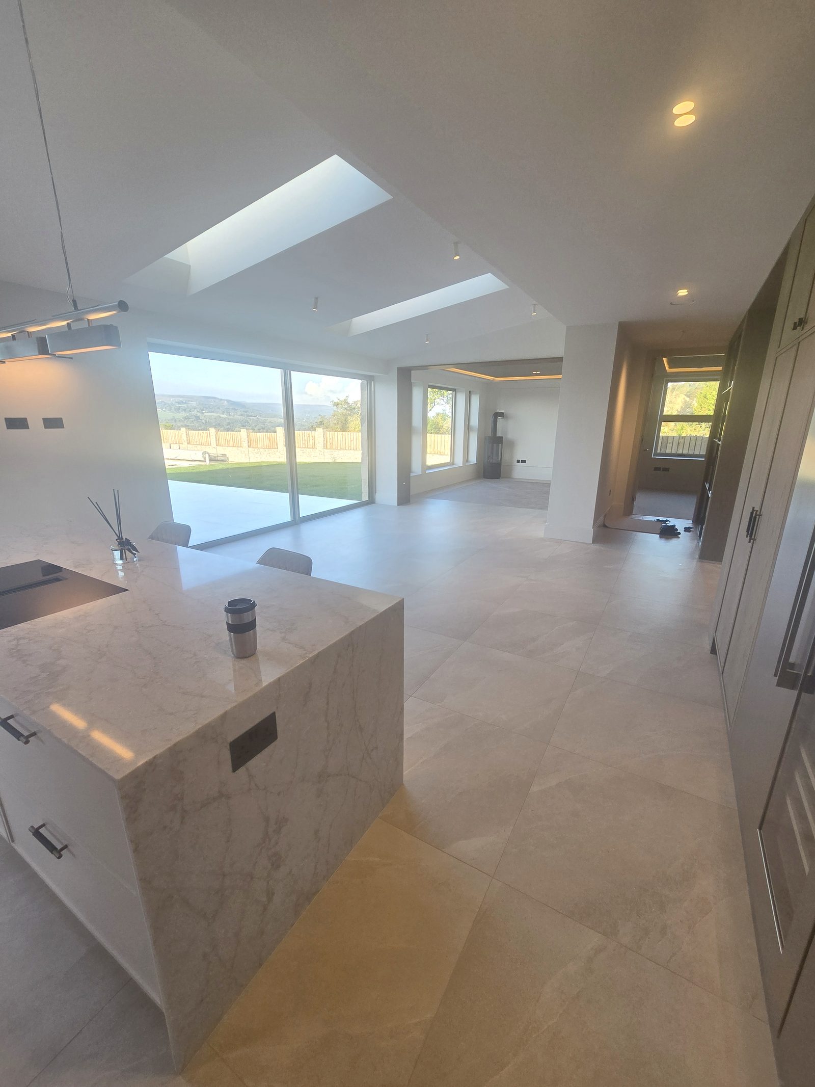 Open-plan barn conversion interior after end of tenancy cleaning